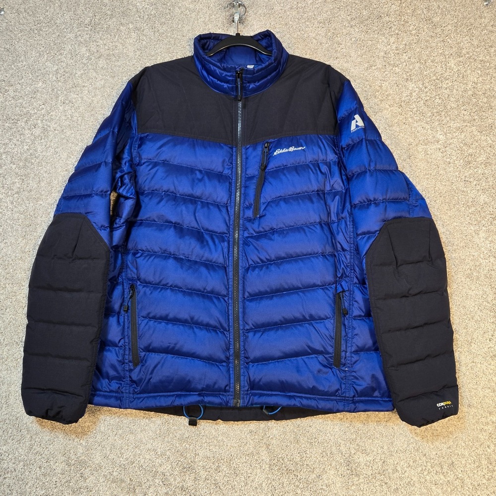 Eddie Bauer First Ascent Jacket Men's Large Blue Down Cordura Coat 800 fill